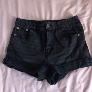 black jean shorts